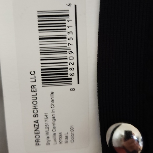 Proenza Schouler Cardigan - Black Chenille - Size Large - Picture 5 of 10